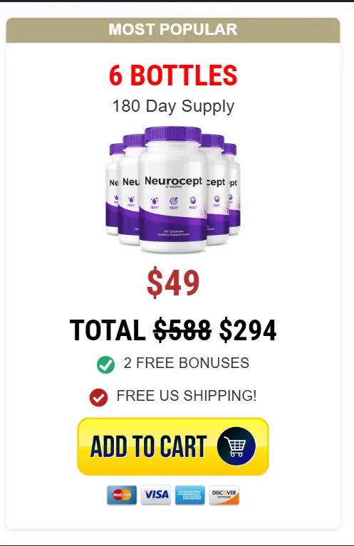 Neurocept supplement 6 bottles best value package